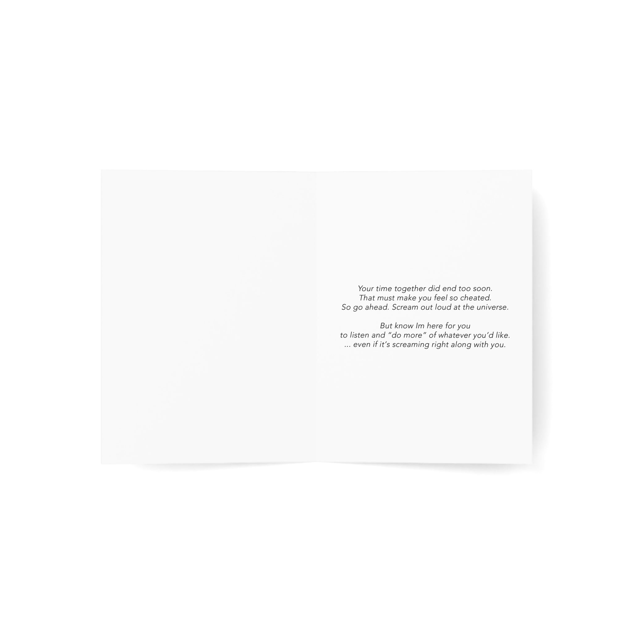 Angry at the Universe - Sympathy Card, Loss of Husband