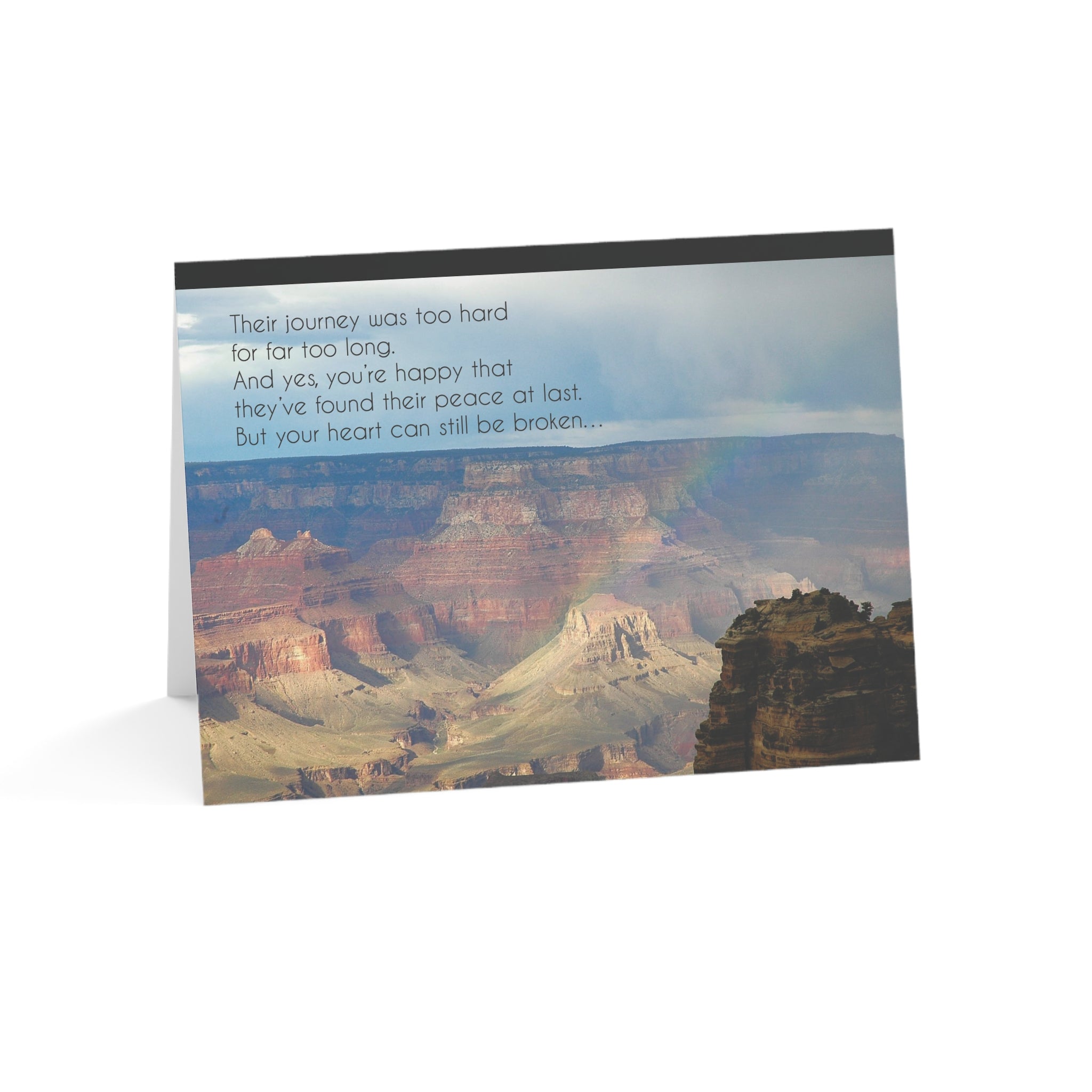 Rainbows & Memories – Grief, Sympathy Card, Long Illness