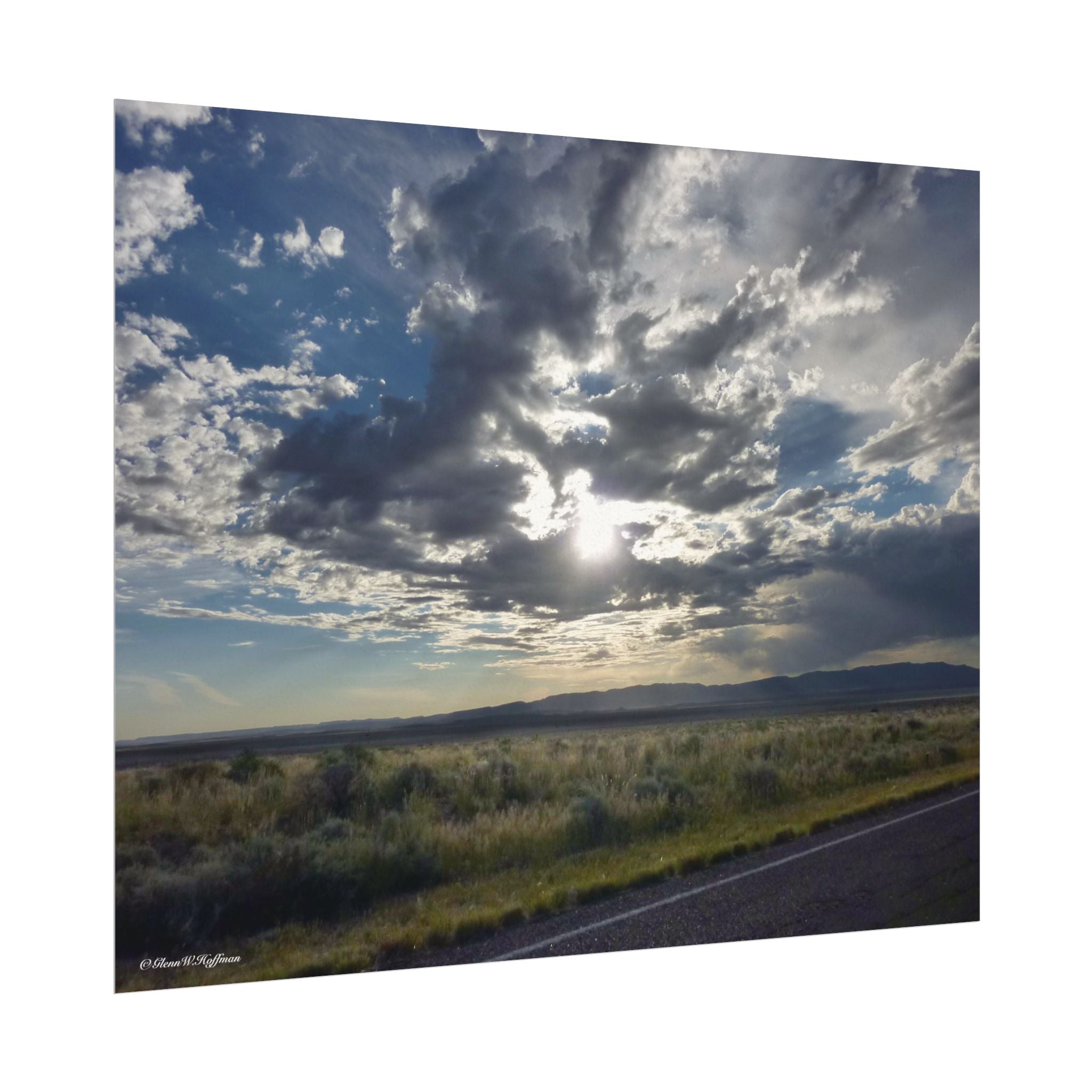 Pure Solitude, "Somewhere" New Mexico - Textured Watercolor Matte Poster/Horizontal