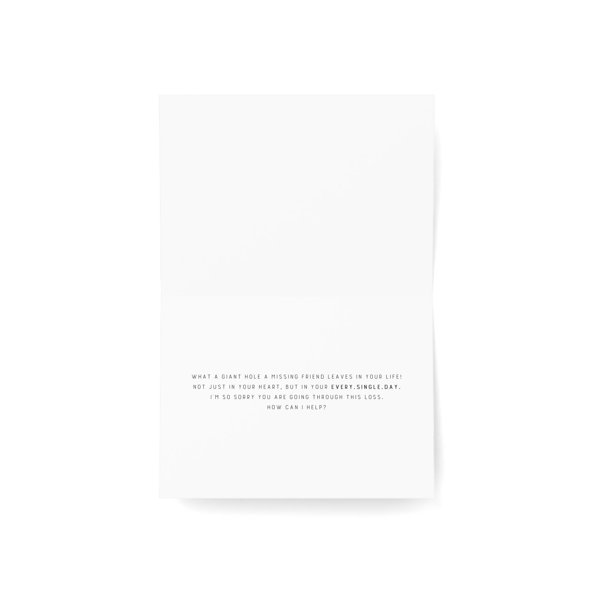 Quiet Empty Tables – Loss of Friend, Sympathy Card