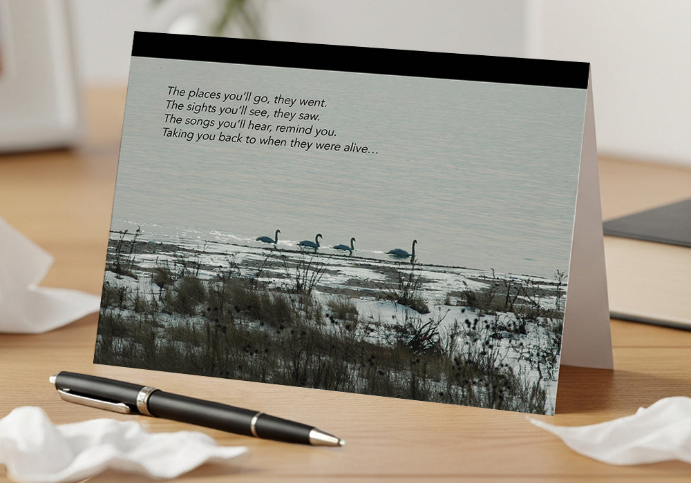 Where I Go, You Go Swans – Loss of Sibling, Grief, Sympathy Card