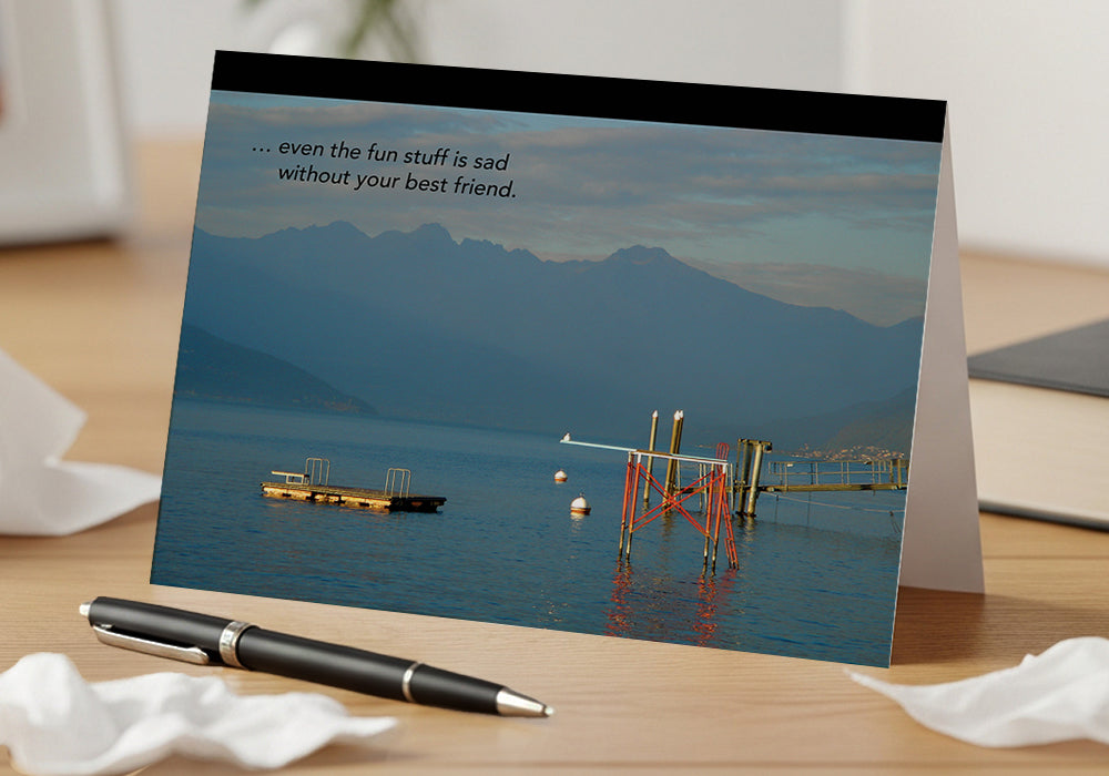 A Lonely Lakefront Playground – Sympathy Card, Loss of Friend