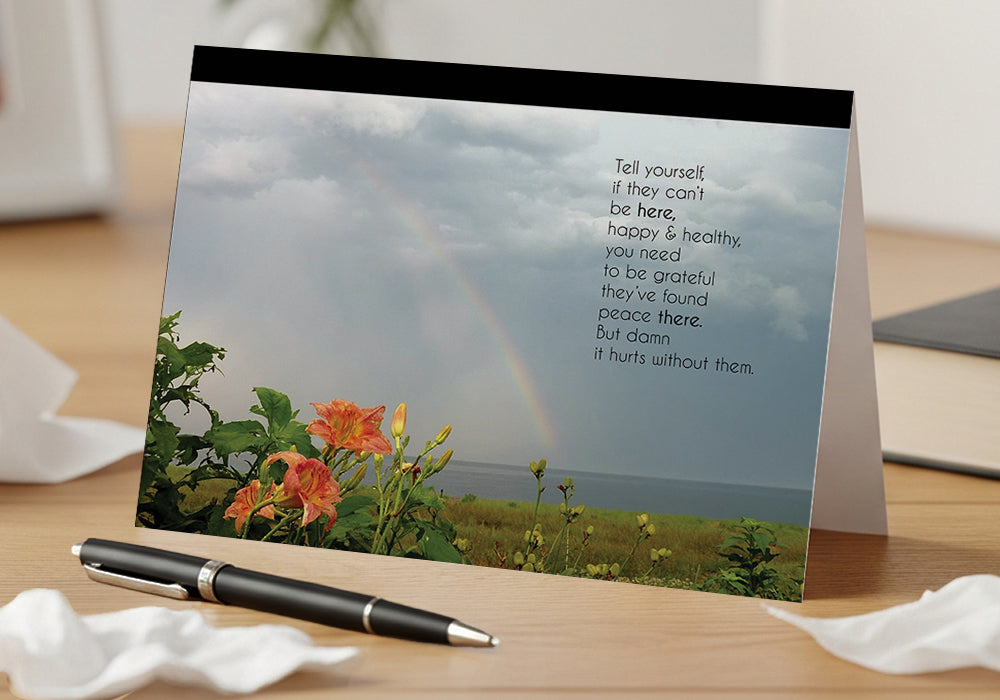 A Rainbow to Wish Upon – Sympathy Card, Long Illness, Blank Inside