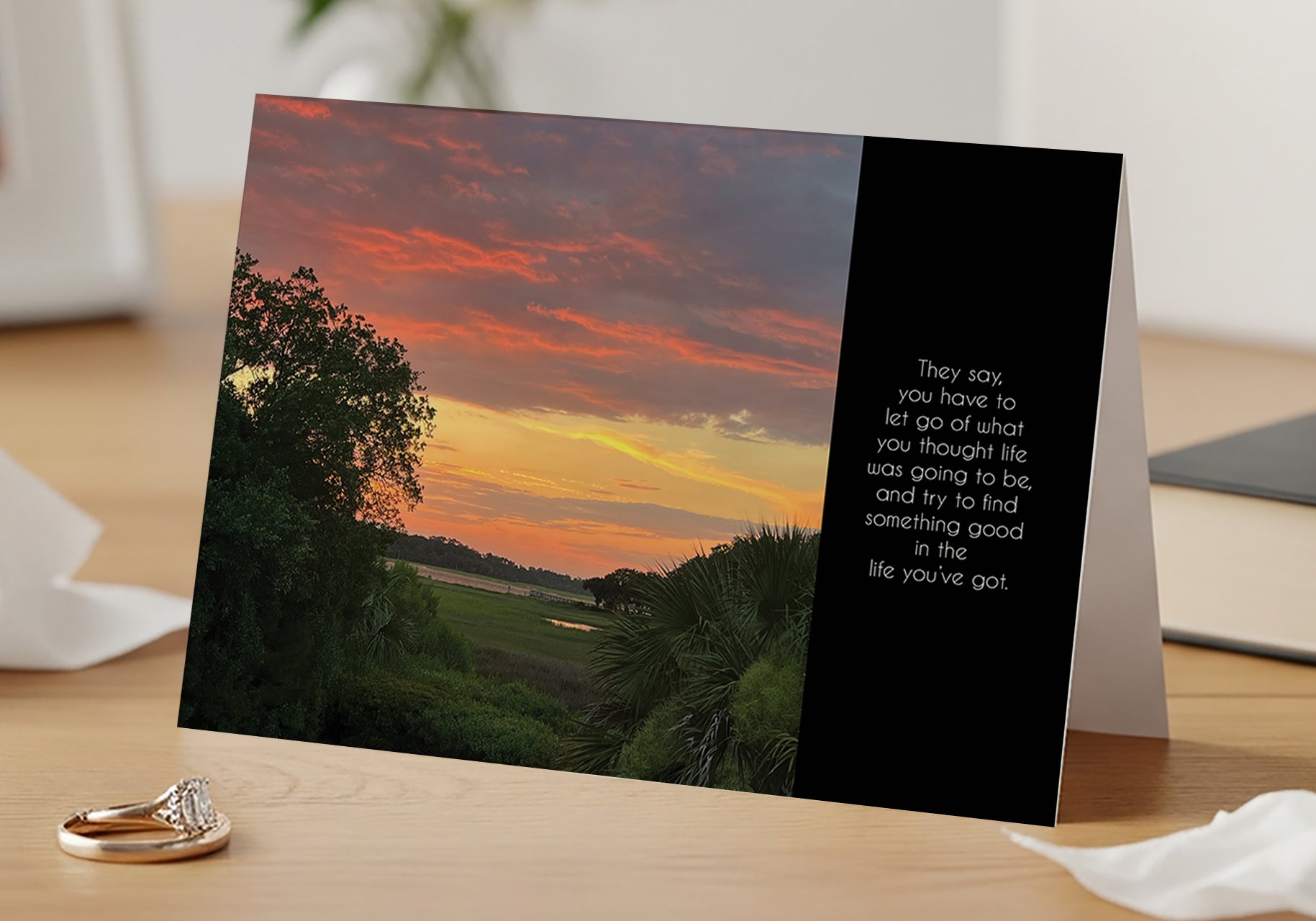 Sad But Stunning Twilight - Sympathy Card, Loss of Wife, Blank Inside