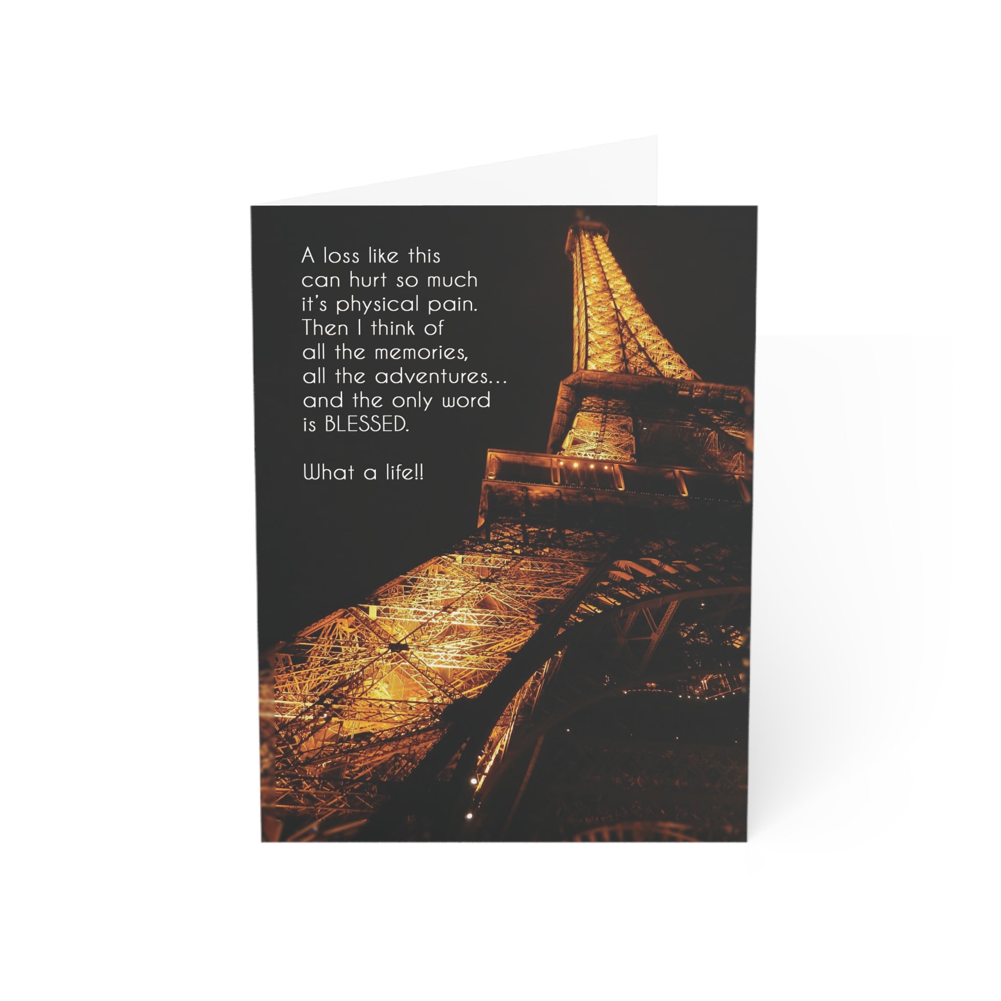 A Blessed Life of Adventure - Sympathy Card, Loss of Husband, Blank Inside