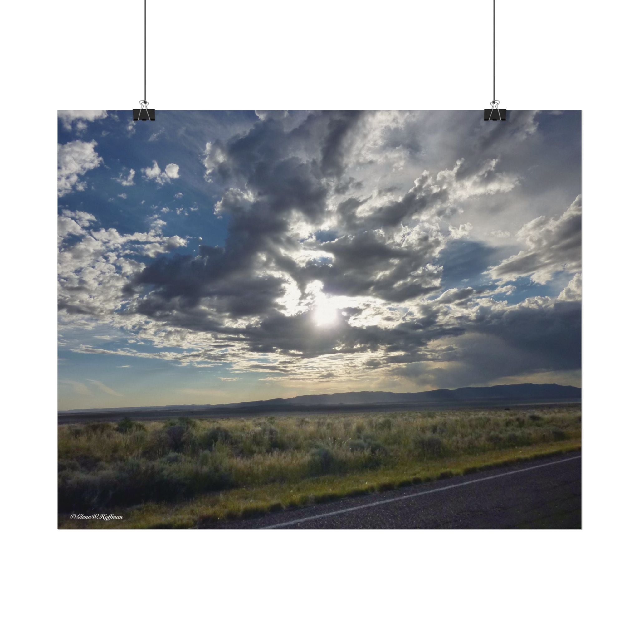 Pure Solitude, "Somewhere" New Mexico - Textured Watercolor Matte Poster/Horizontal