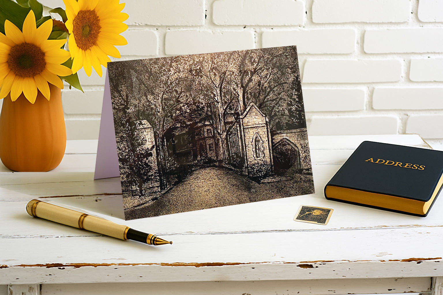 Intricate Churchyard Sketch – Strokes of Genius Artwork Collection