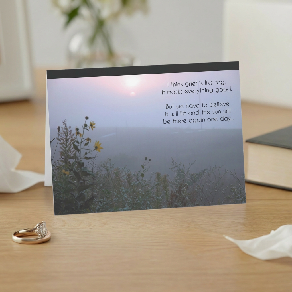 As the Fog Rolls In - Sympathy Card, Loss of Wife