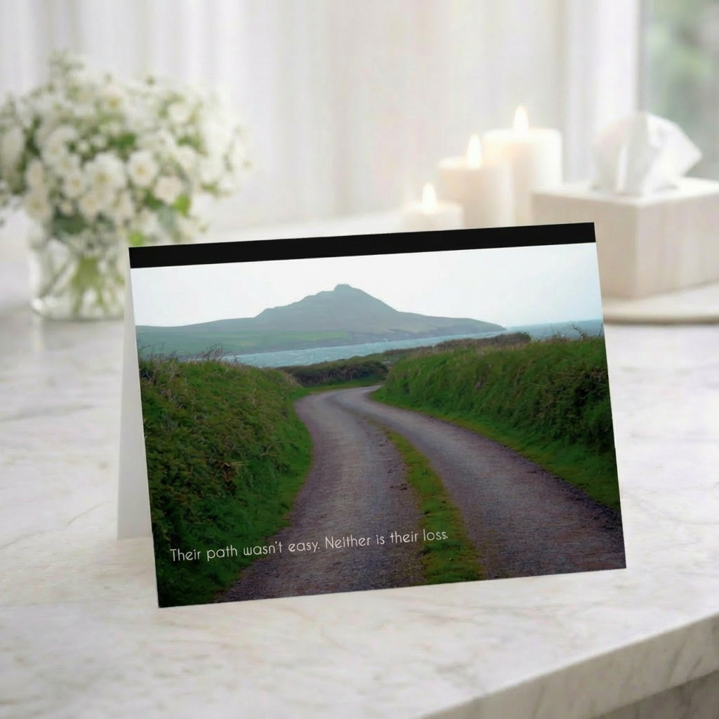 Such a Lonely Road - Sympathy Card, Long Illness, Simply Sorry