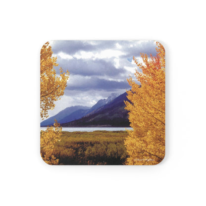 Aspens Frame the Tetons - Drink Cork Back Coaster, Jackson Hole Collection