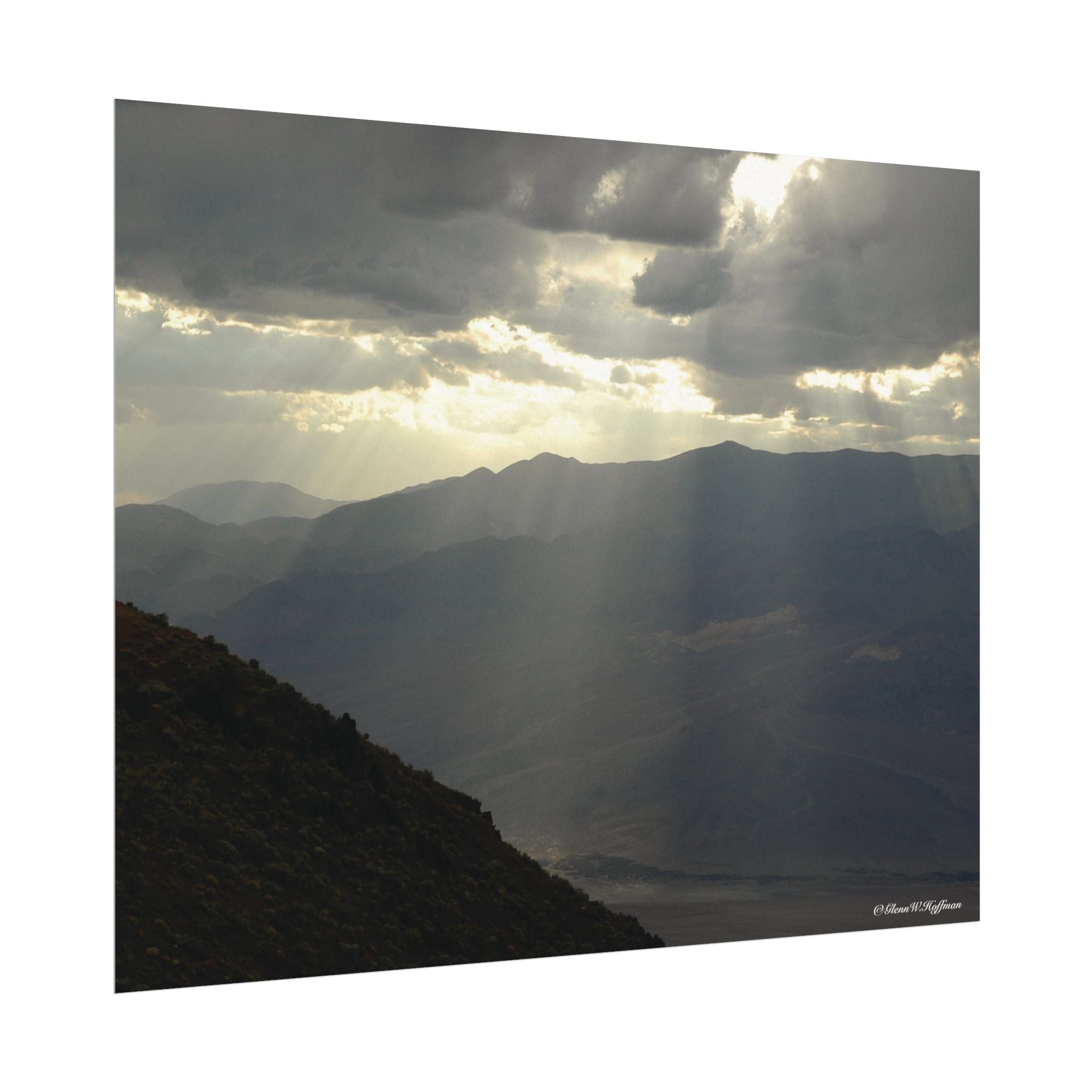 God's Reply in Death Valley - Textured Watercolor Matte Poster/Horizontal