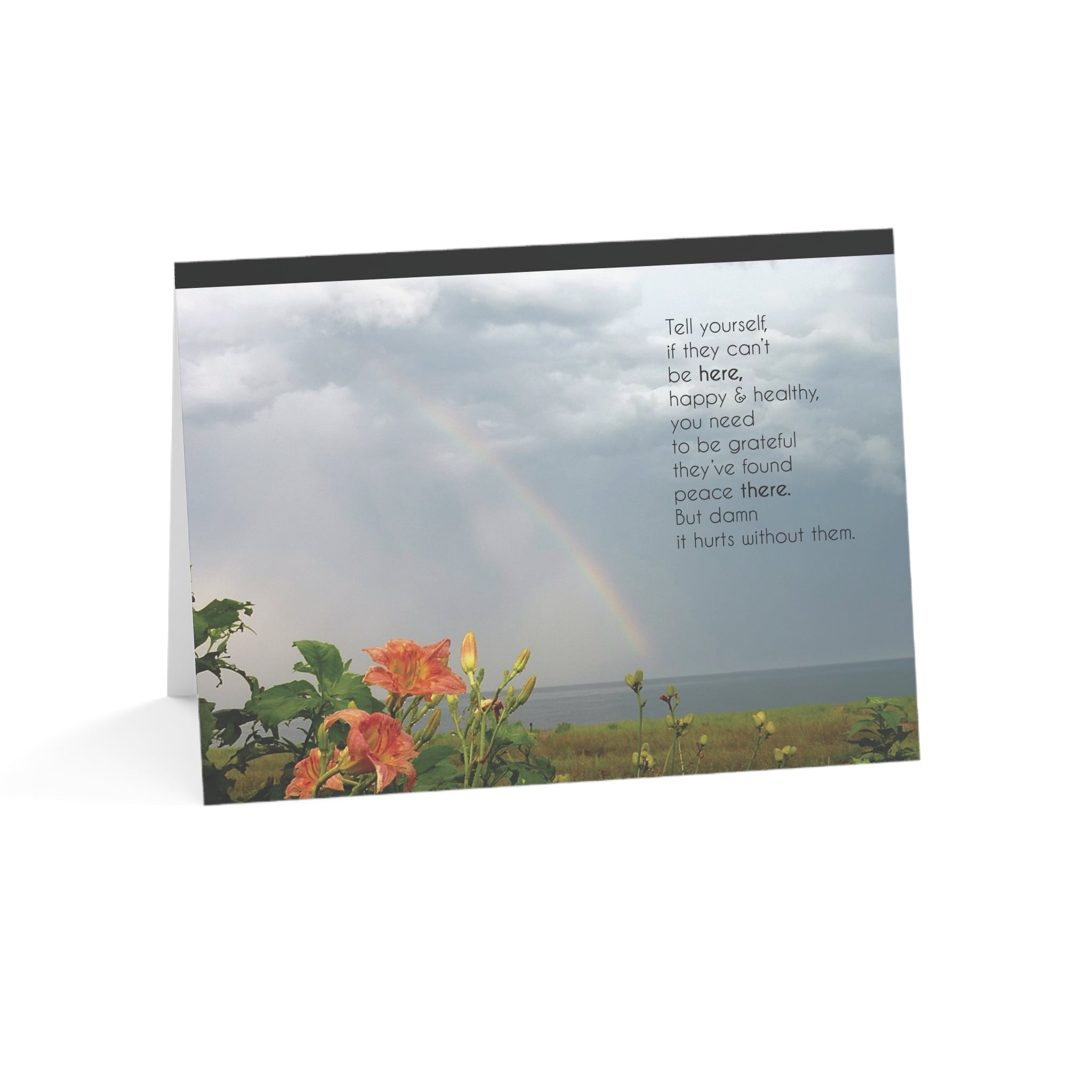 A Rainbow to Wish Upon – Sympathy Card, Long Illness, Blank Inside