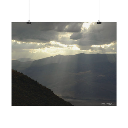 God's Reply in Death Valley - Textured Watercolor Matte Poster/Horizontal