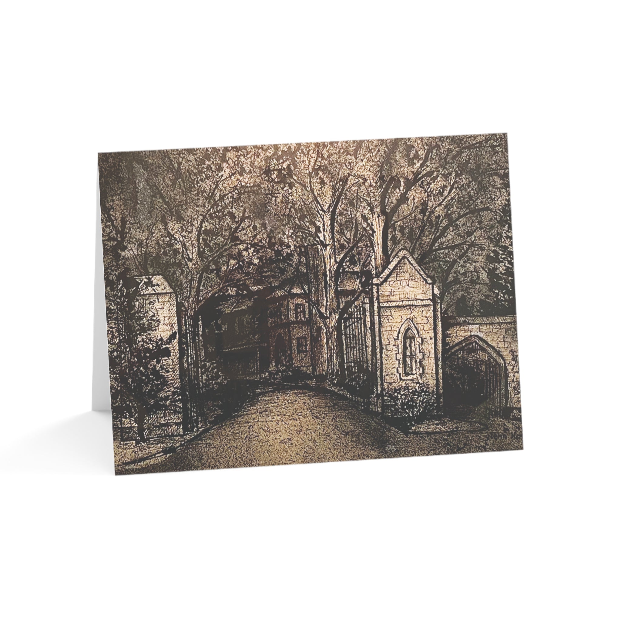 Intricate Churchyard Sketch – Strokes of Genius Artwork Collection