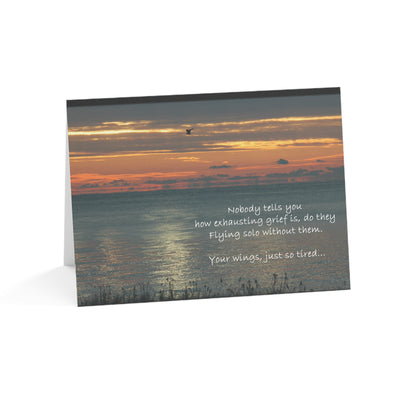 Tired Flying Solo-Grief, Sympathy Card, Follow Up During Grief