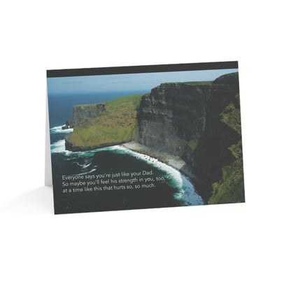 Strong, Mighty Irish Cliffs - Sympathy Card, Loss of Father, Blank Inside