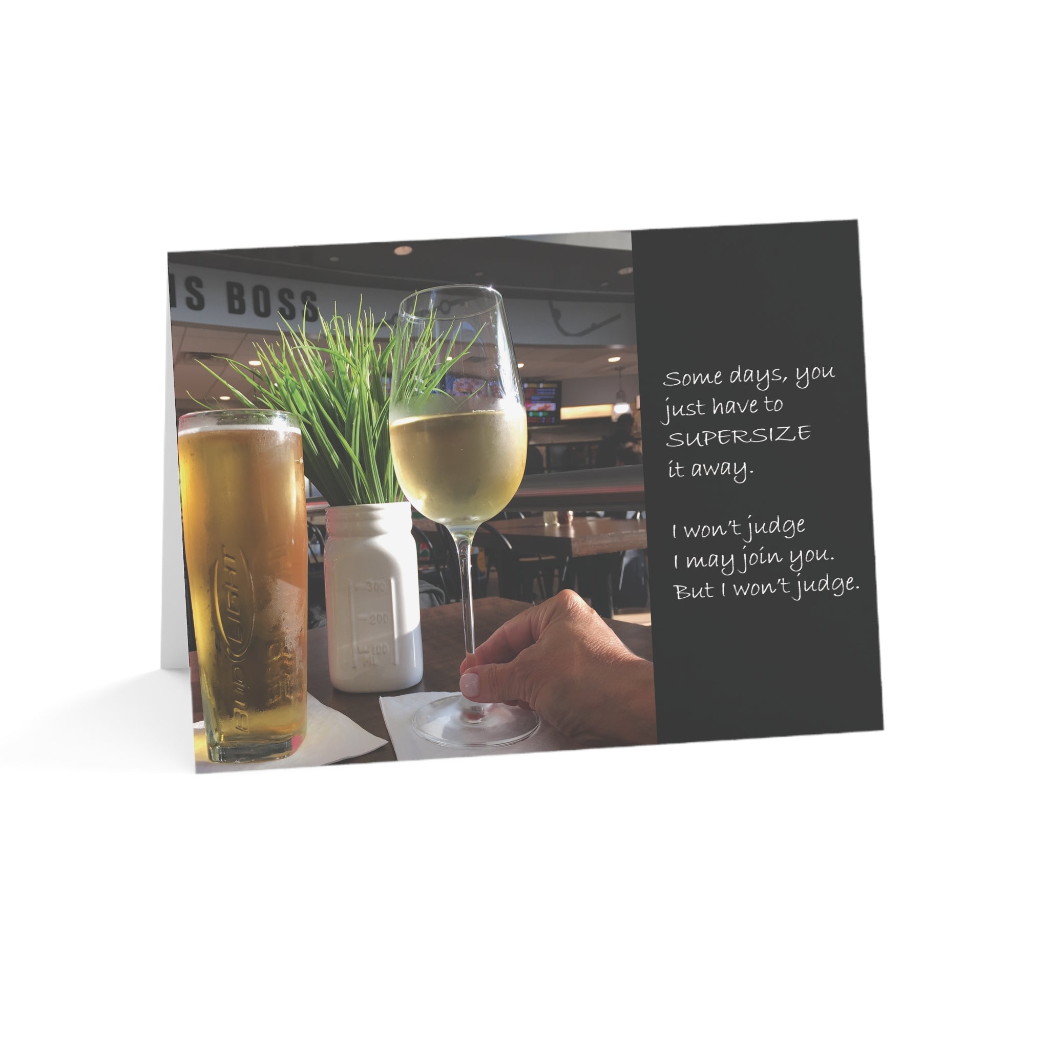 Supersize Your Worry Into Submission - Empathy, Support Card, Angry, Pissed at the World