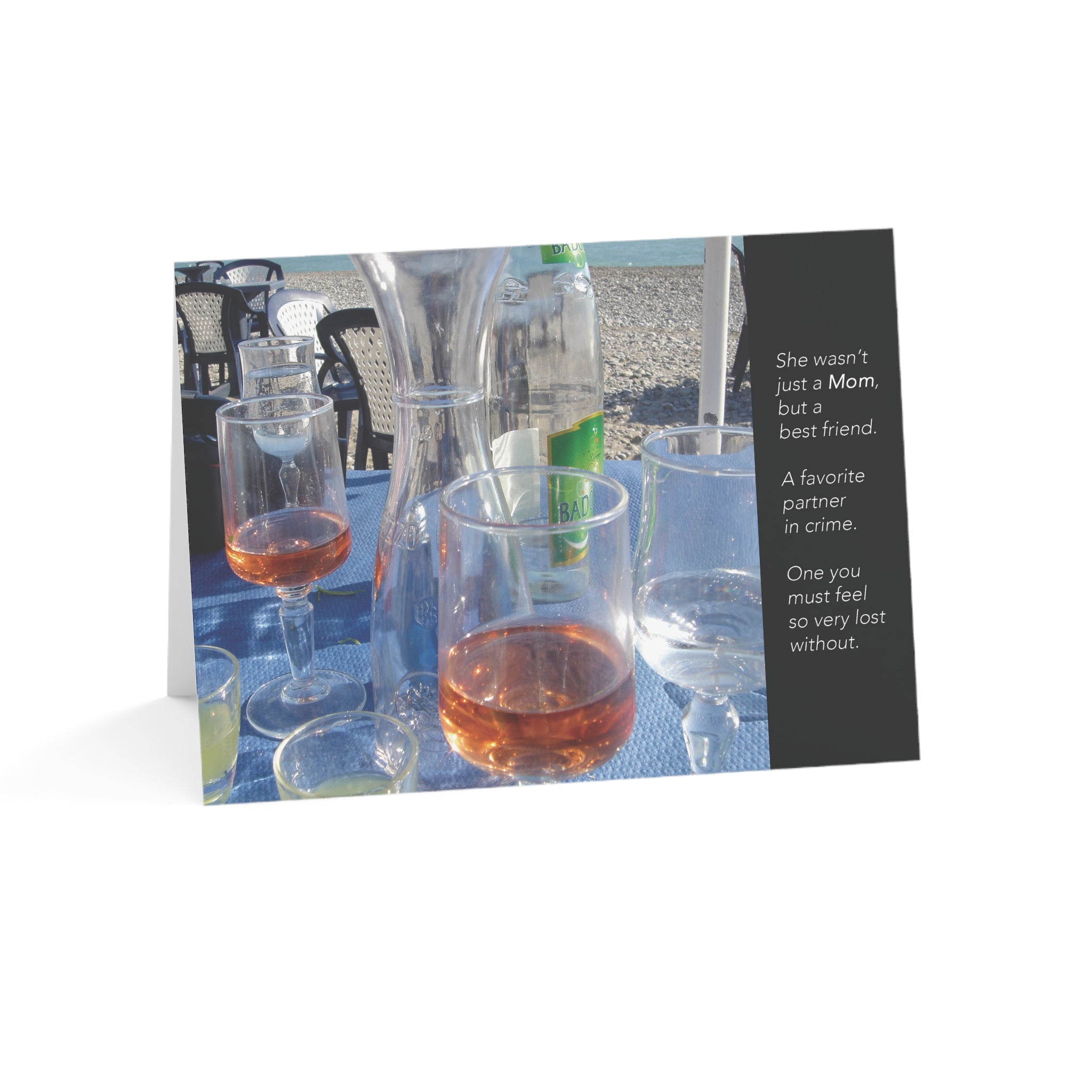 Beachside Rosé - Sympathy Card, Loss of Mother, Blank Inside