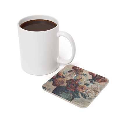 White Hydrangeas & Roses - Drink Coaster, Strokes of Genius Early Years Collection