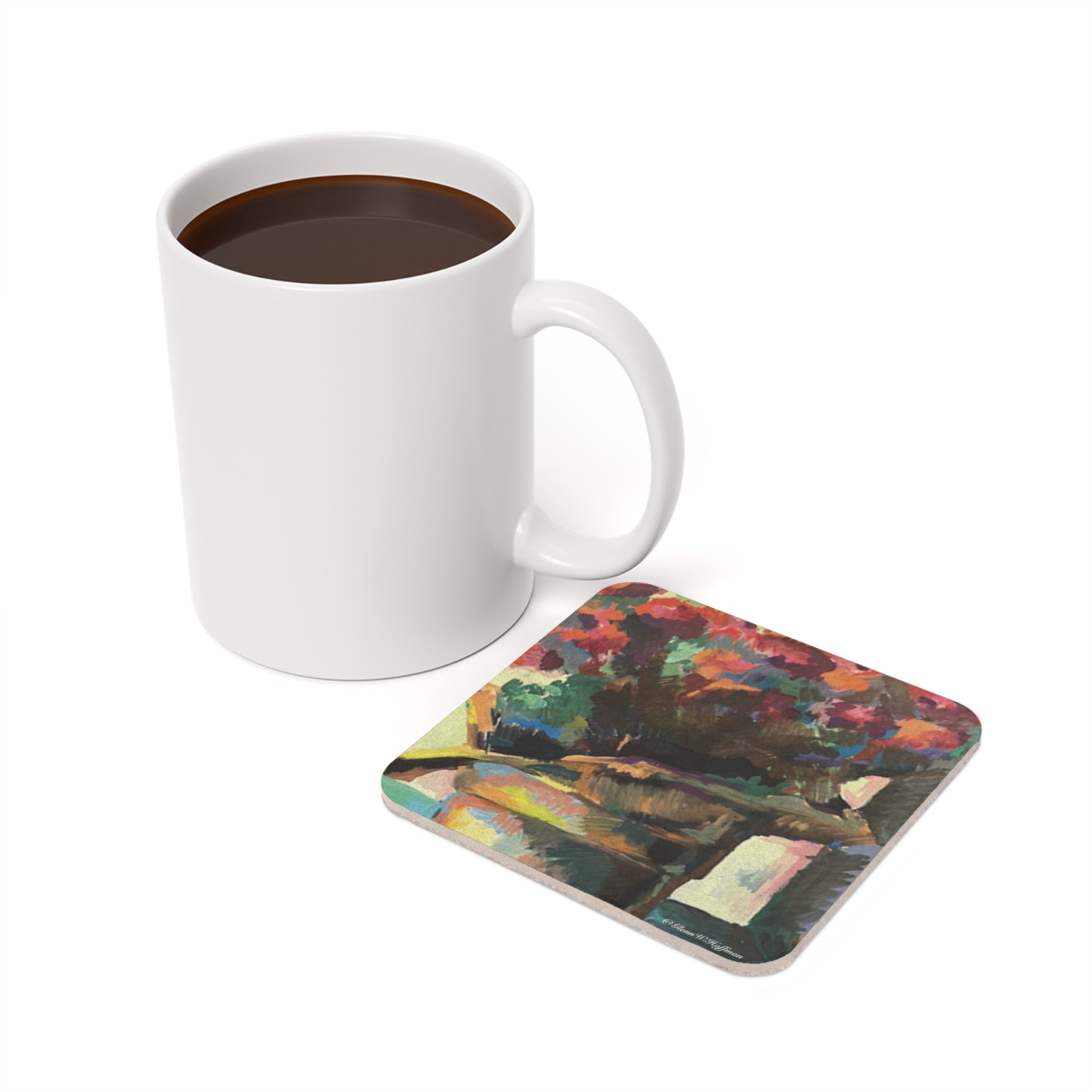 Pretty Pot of Red Flowers - Drink Coaster, Strokes of Genius Early Years Collection