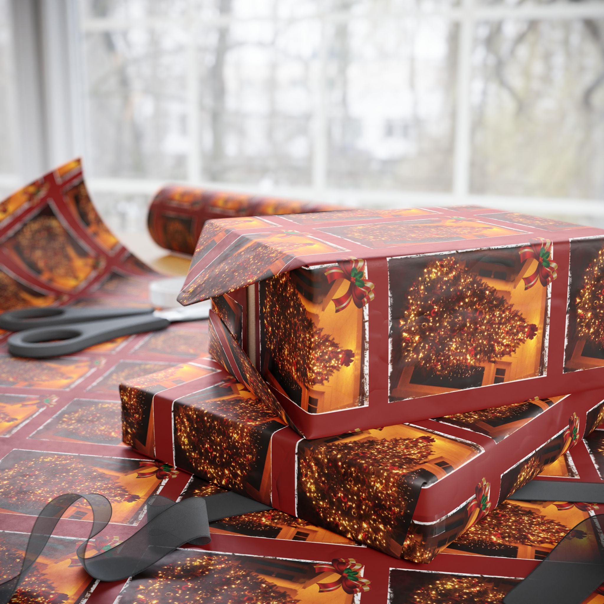 Golden Reflections - Holiday Wrapping Paper