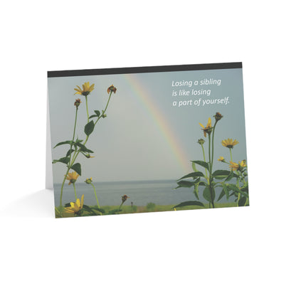 A Lonely Rainbow Weeps – Loss of Sibling, Sympathy Card, Simply Sorry