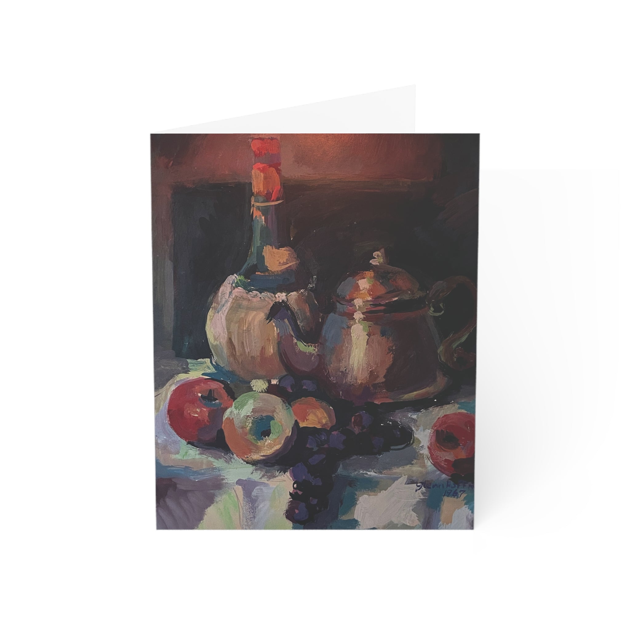 Dramatic Chianti & Fruit Still Life – Strokes of Genius Artwork Collection