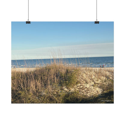 At Home By The Sea on Hilton Head Island -  Textured Watercolor Matte Poster/Horizontal