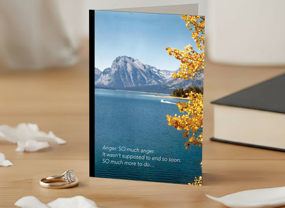 Angry at the Universe - Sympathy Card, Loss of Husband