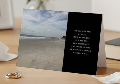 A Desolate Beach Brings Peace-Sympathy Card, Loss of Husband