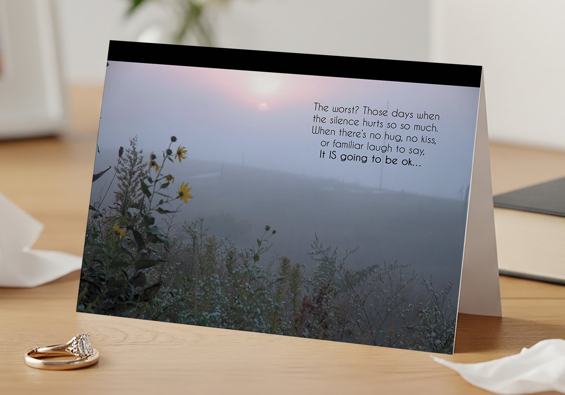 As the Fog Rolls In - Grief, Sympathy Card, Loss of Wife