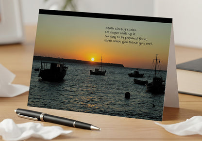 A Sad Fisherman's Sunset-Grief, Sympathy Card, General Loss
