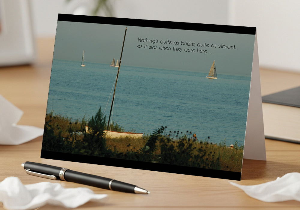 Sad and Alone on the Shore - Grief, Sympathy Card, General Loss