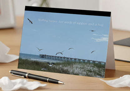 Flying In with a Hug - Comfort and Support Card, Happy Thoughts