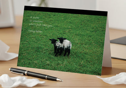 Sibs Stuck Together Like Glue – Loss of Sibling, Grief, Sympathy Card