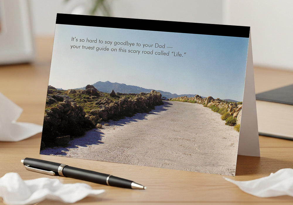 A Road to Nowhere - Grief, Sympathy Card, Loss of Father