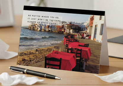 Quiet Empty Tables – Loss of Friend, Sympathy Card