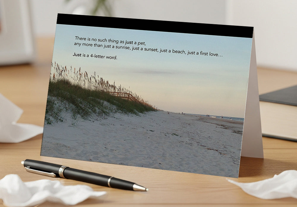 Sad Times at the Beach – Grief, Sympathy Card, Loss of Pet