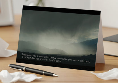 Dark Storm, Dark Times – Grief, Sympathy Card, Long Illness