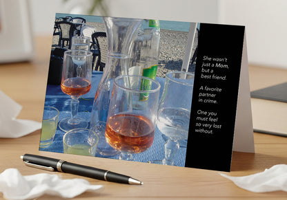 Beachside Rosé - Sympathy Card, Loss of Mother, Blank Inside