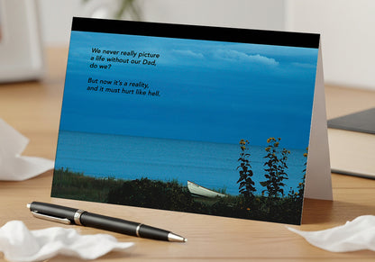 Lonely Boat, Lonely Night - Grief, Loss of Father Card, Blank Inside