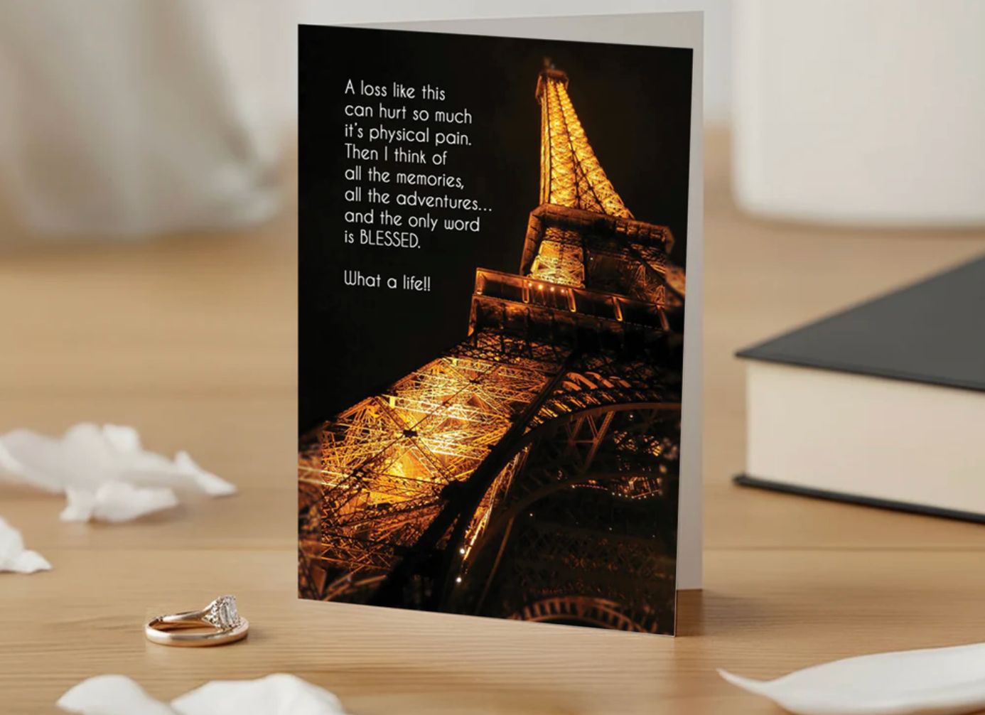 A Blessed Life of Adventure - Sympathy Card, Loss of Husband, Blank Inside