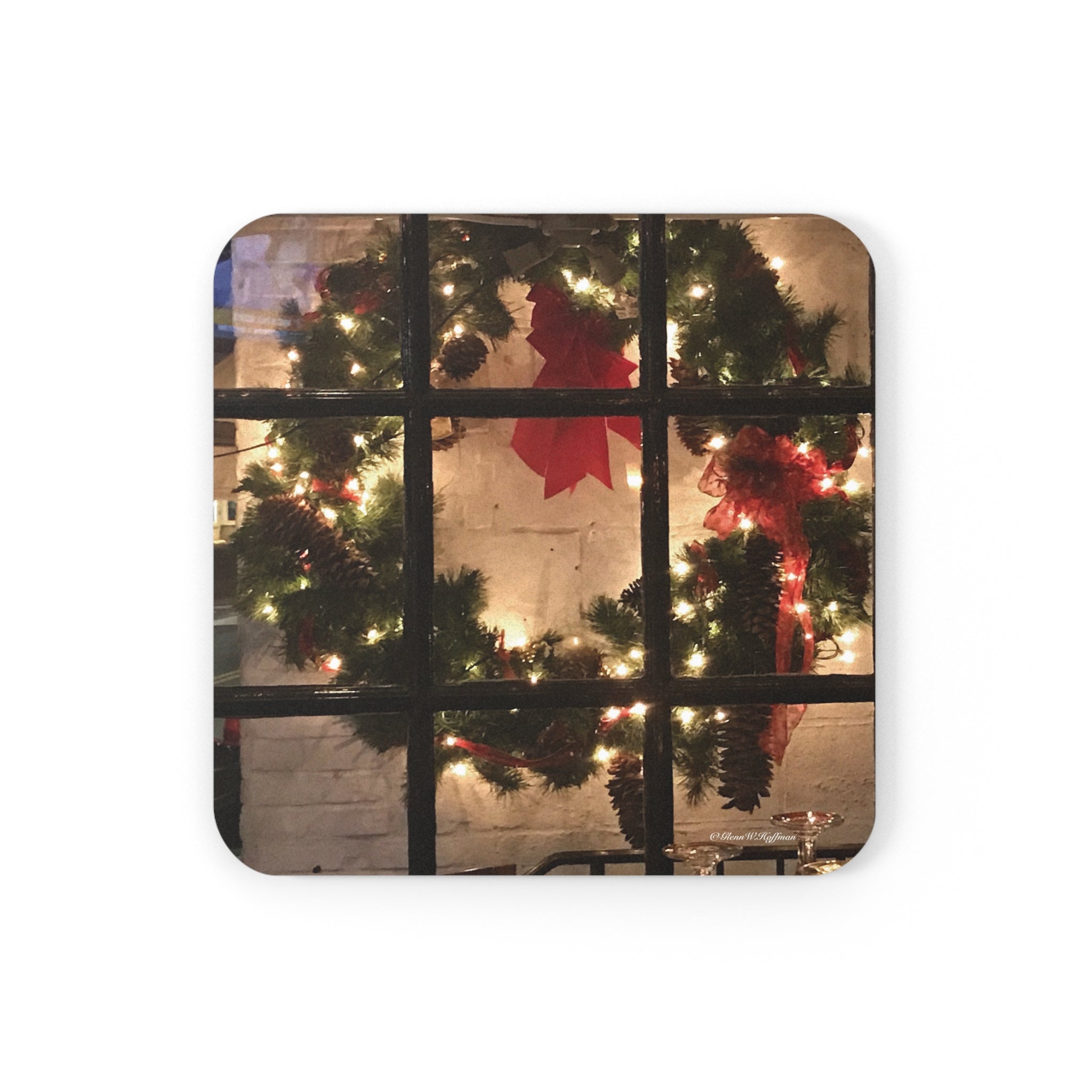 All Lit Up at The Holidays - Drink Coaster, Holiday Collection
