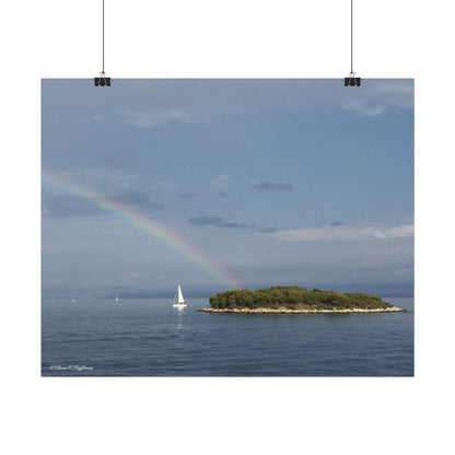 Dalmatian Coastal Beauty - Textured Watercolor Matte Poster/Horizontal