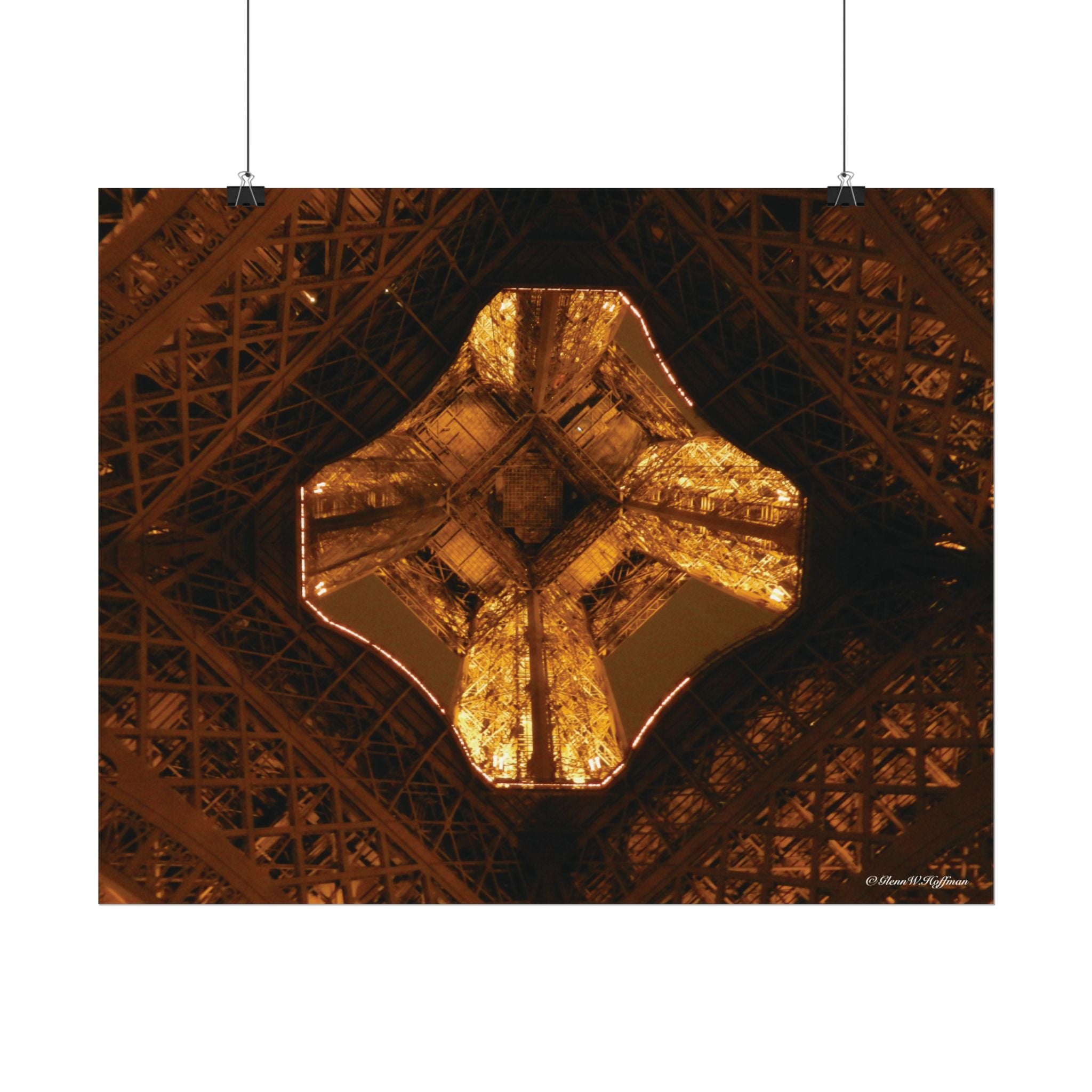 Mighty Eiffel / New Perspective - Textured Watercolor Matte Poster/Horizontal