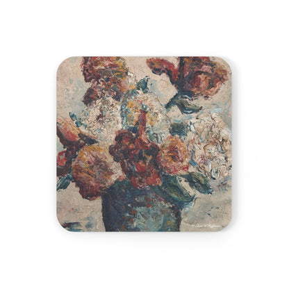 White Hydrangeas & Roses - Drink Coaster, Strokes of Genius Early Years Collection