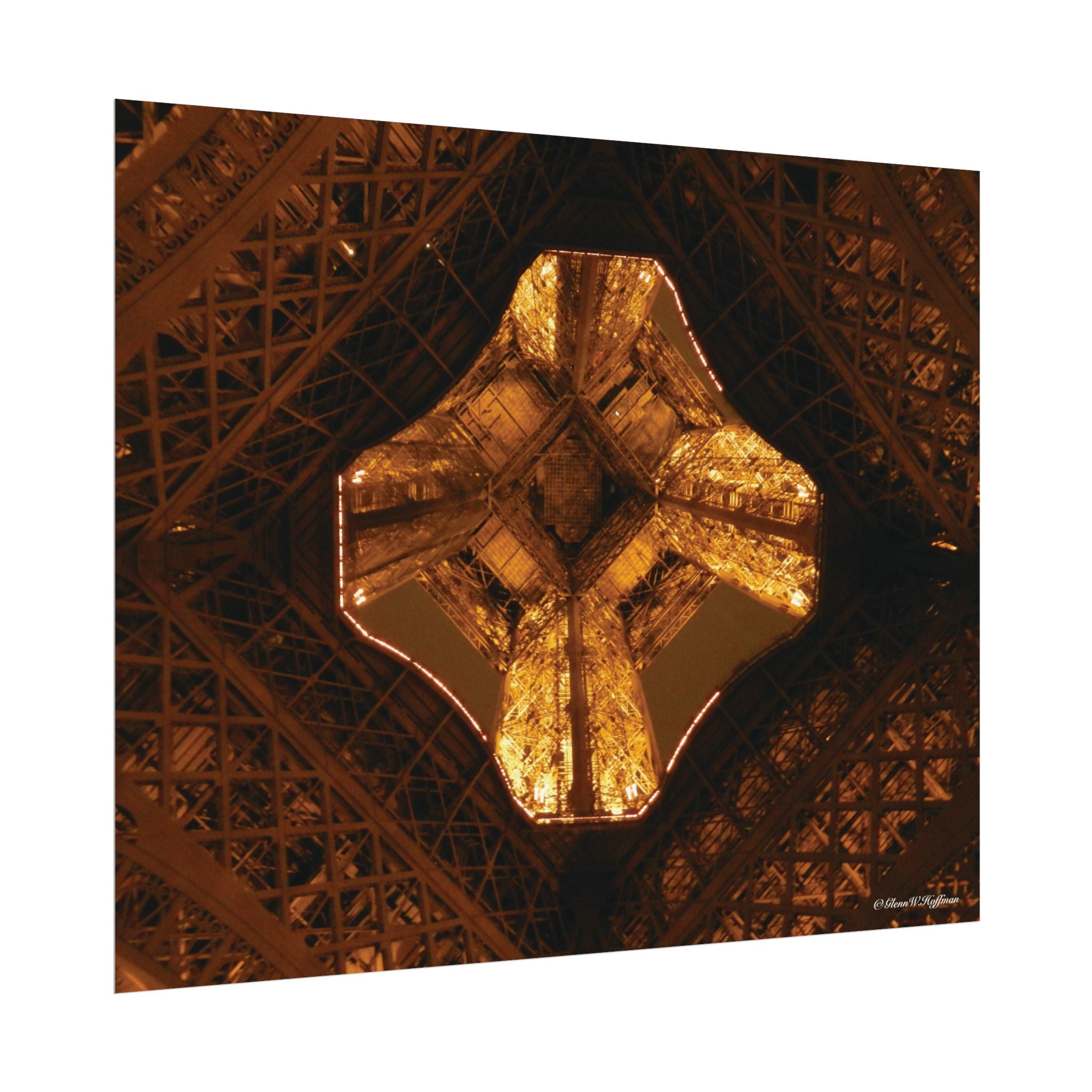 Mighty Eiffel / New Perspective - Textured Watercolor Matte Poster/Horizontal