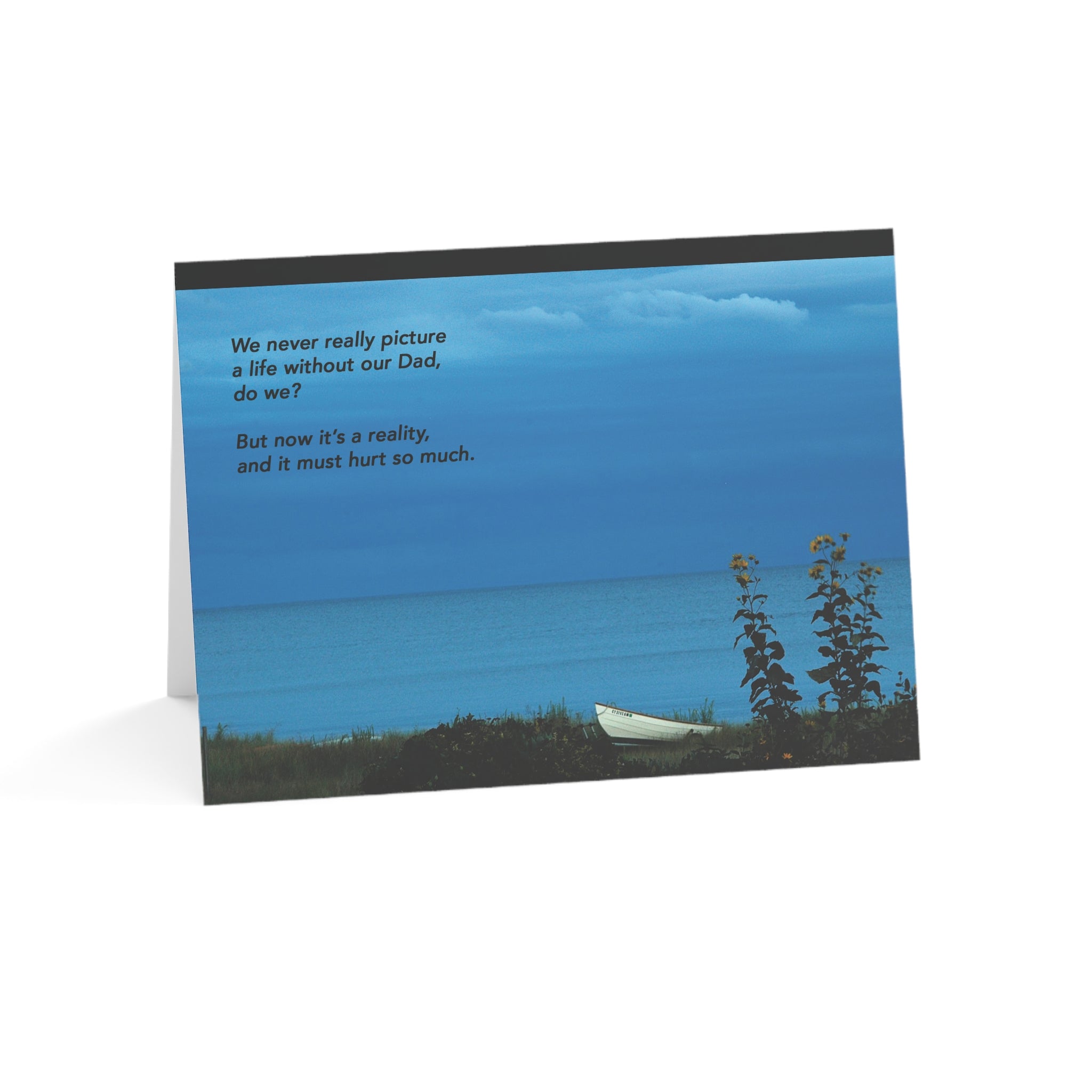 Lonely Boat, Lonely Night - Grief, Loss of Father Card, Blank Inside