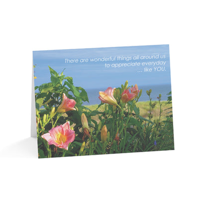 Wonderful Lilies, The Sea & You - Thank You Card, Personal Gratitude