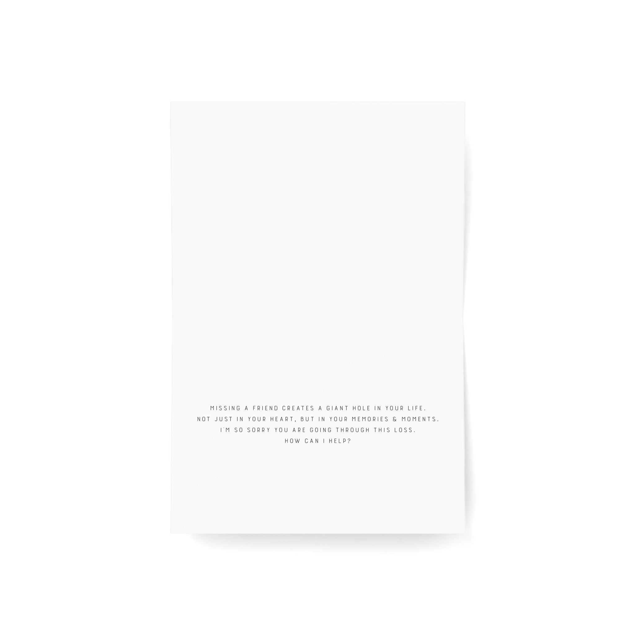 Quiet Empty Tables – Sympathy Card, Loss of Friend
